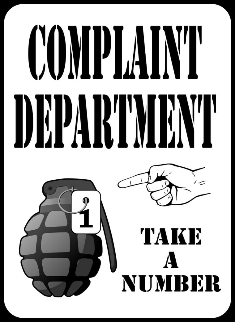 sign, grenade, complaint