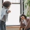 Diverse women fighting in room